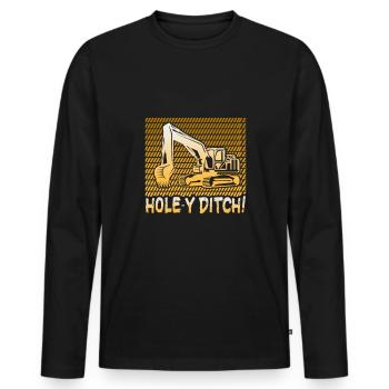 Crane operator design for excavator operators and construction workers - Men's Premium Organic Long Sleeve Shirt - black - Front - Nico (187cm)