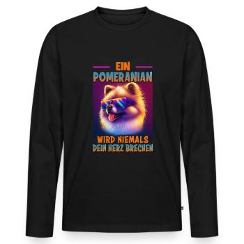 Hunde Spruch Pomeranian Design für Hundeliebhaber - Männer Premium Bio Langarmshirt - Schwarz - Vorne - Nico (187cm)