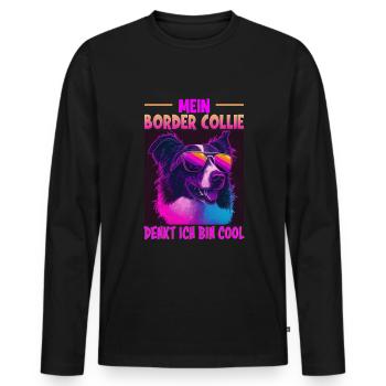 Hunde Spruch Border Collie Design - Männer Premium Bio Langarmshirt - Schwarz - Vorne - Nico (187cm)