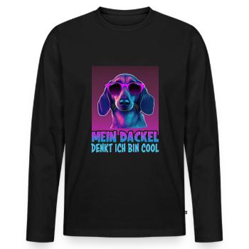Dackel Spruch Dachshund Design für Hundeliebhaber - Männer Premium Bio Langarmshirt - Schwarz - Vorne - Nico (187cm)