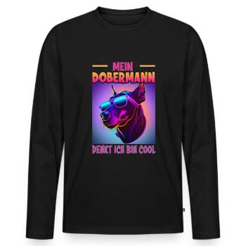 Hunde Spruch Doberman Design für Hundeliebhaber - Männer Premium Bio Langarmshirt - Schwarz - Vorne - Nico (187cm)