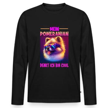 Hunde Spruch Pomeranian Design für Hundeliebhaber - Männer Premium Bio Langarmshirt - Schwarz - Vorne - Nico (187cm)