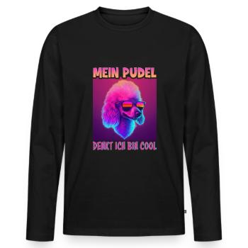 Hunde Spruch Pudel Design für Hundeliebhaber - Männer Premium Bio Langarmshirt - Schwarz - Vorne - Nico (187cm)