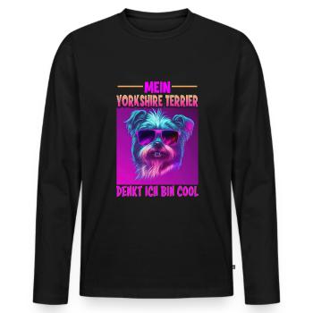 Hunde Spruch Yorkshire Terrier Design für - Männer Premium Bio Langarmshirt - Schwarz - Vorne - Nico (187cm)