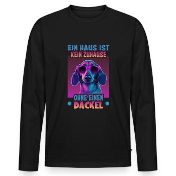 Dackel Spruch Dachshund Design für Hundeliebhaber - Männer Premium Bio Langarmshirt - Schwarz - Vorne - Nico (187cm)
