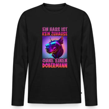 Hunde Spruch Doberman Design für Hundeliebhaber - Männer Premium Bio Langarmshirt - Schwarz - Vorne - Nico (187cm)
