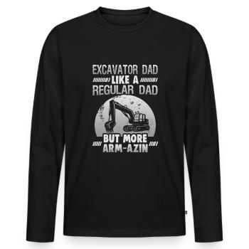 Crane operator design for excavator operators and construction workers - Men's Premium Organic Long Sleeve Shirt - black - Front - Nico (187cm)