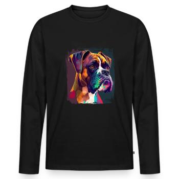 Dog Saying Boxer Design for Dog Lovers - Men's Premium Organic Long Sleeve Shirt - black - Front - Nico (187cm)