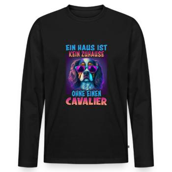 Hunde Spruch Cavalier Spaniel für Hundeliebhaber - Männer Premium Bio Langarmshirt - Schwarz - Vorne - Nico (187cm)