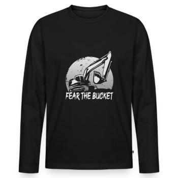 Crane operator design for excavator operators and construction workers - Men's Premium Organic Long Sleeve Shirt - black - Front - Nico (187cm)