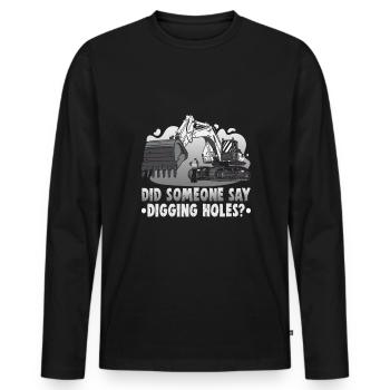 Crane operator design for excavator operators and construction workers - Men's Premium Organic Long Sleeve Shirt - black - Front - Nico (187cm)