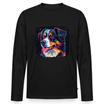 Chiens Berger australien amoureux des chiens Aussie - T-shirt manches longues Premium bio Homme - noir - Devant - Nico (187cm)