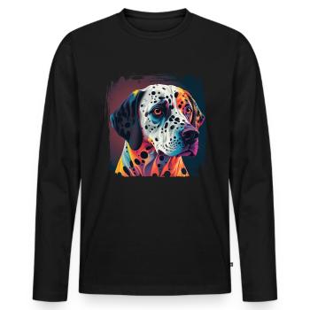 Dog saying Dalmatian design for dog lovers - Men's Premium Organic Long Sleeve Shirt - black - Front - Nico (187cm)