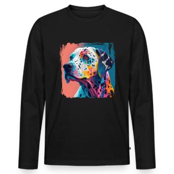 Dog saying Dalmatian design for dog lovers - Men's Premium Organic Long Sleeve Shirt - black - Front - Nico (187cm)