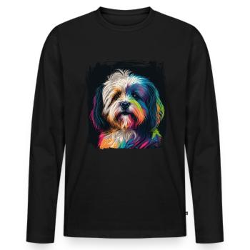 Dog saying Havanese design for dog lovers - Men's Premium Organic Long Sleeve Shirt - black - Front - Nico (187cm)