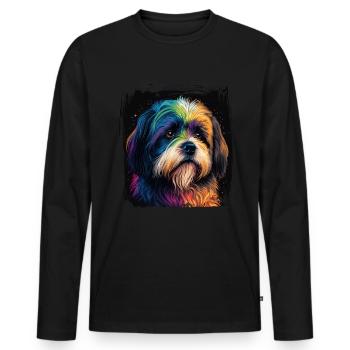 Dog saying Havanese design for dog lovers - Men's Premium Organic Long Sleeve Shirt - black - Front - Nico (187cm)