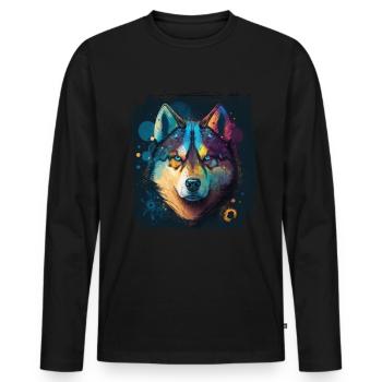 Dog Saying Huskie Design pour les amoureux des chiens - T-shirt manches longues Premium bio Homme - noir - Devant - Nico (187cm)