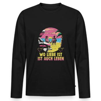 Valentinstag Geschenke Liebhaber Und Paare Designs - Männer Premium Bio Langarmshirt - Schwarz - Vorne - Nico (187cm)