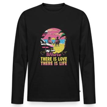 Valentinstag Geschenke Liebhaber Und Paare Designs - Männer Premium Bio Langarmshirt - Schwarz - Vorne - Nico (187cm)