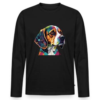 Dog Saying Beagle Design pour les amoureux des chiens - T-shirt manches longues Premium bio Homme - noir - Devant - Nico (187cm)