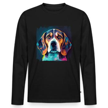 Dog Saying Beagle Design pour les amoureux des chiens - T-shirt manches longues Premium bio Homme - noir - Devant - Nico (187cm)