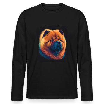 Chien disant Chow Chow pour les amoureux des chiens - T-shirt manches longues Premium bio Homme - noir - Devant - Nico (187cm)