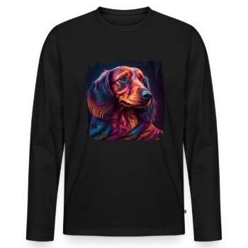 Hunde Spruch Dachshund Design für Hundeliebhaber - Männer Premium Bio Langarmshirt - Schwarz - Vorne - Nico (187cm)