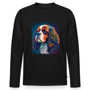 Dog saying Cavalier Spaniel for dog lovers - Men's Premium Organic Long Sleeve Shirt - black - Front - Nico (187cm)