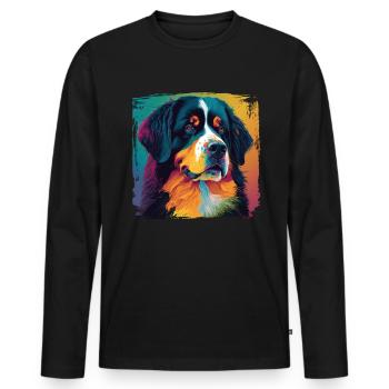 Hunde Berner Sennenhund Hundeliebhaber - Männer Premium Bio Langarmshirt - Schwarz - Vorne - Nico (187cm)