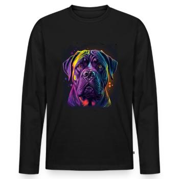 Chien disant Cane Corso design pour les amoureux des chiens - T-shirt manches longues Premium bio Homme - noir - Devant - Nico (187cm)