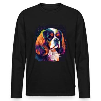 Dog saying Cavalier Spaniel for dog lovers - Men's Premium Organic Long Sleeve Shirt - black - Front - Nico (187cm)