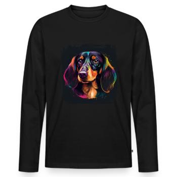 Hunde Spruch Dachshund Design für Hundeliebhaber - Männer Premium Bio Langarmshirt - Schwarz - Vorne - Nico (187cm)