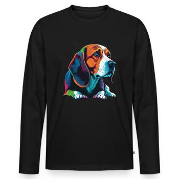 Dog Saying Beagle Design pour les amoureux des chiens - T-shirt manches longues Premium bio Homme - noir - Devant - Nico (187cm)