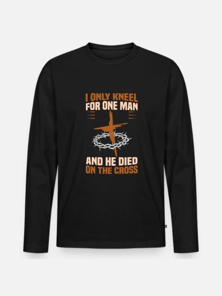 Christian Quotes Designs for Believing Christians - Men's Premium Organic Long Sleeve Shirt - black