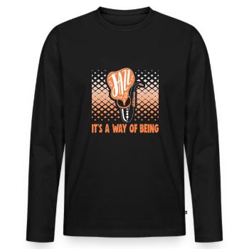 Jazz Musik Orchester Musiker - Männer Premium Bio Langarmshirt - Schwarz - Vorne - Nico (187cm)