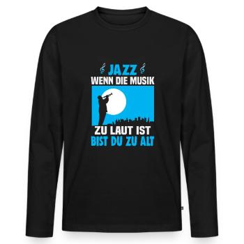 Jazz Musik Orchester Musiker - Männer Premium Bio Langarmshirt - Schwarz - Vorne - Nico (187cm)