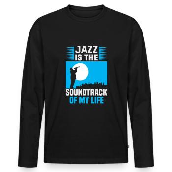 Jazz Musik Orchester Musiker - Männer Premium Bio Langarmshirt - Schwarz - Vorne - Nico (187cm)