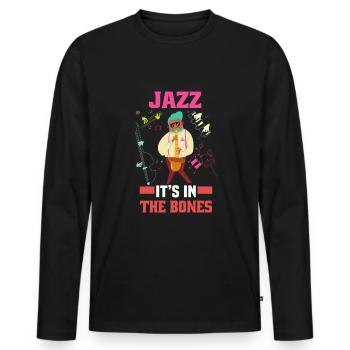 Jazz Music Orchestra Musicians - Men's Premium Organic Long Sleeve Shirt - black - Front - Nico (187cm)