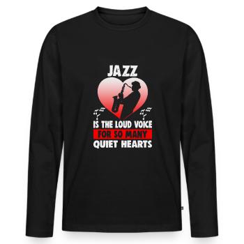 Jazz Musik Orchester Musiker - Männer Premium Bio Langarmshirt - Schwarz - Vorne - Nico (187cm)
