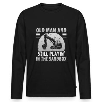 Crane operator design for excavator operators and construction workers - Men's Premium Organic Long Sleeve Shirt - black - Front - Nico (187cm)