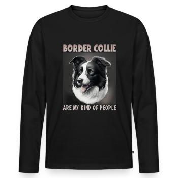 Dog Saying Border Collie Design - T-shirt manches longues Premium bio Homme - noir - Devant - Nico (187cm)