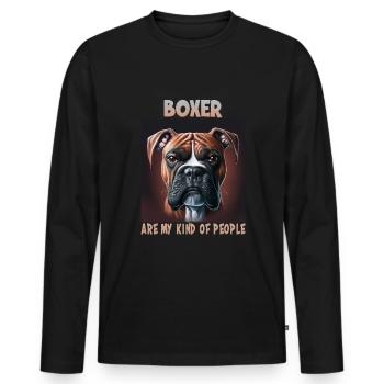 Dog Saying Boxer Design for Dog Lovers - Men's Premium Organic Long Sleeve Shirt - black - Front - Nico (187cm)