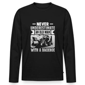 Crane operator design for excavator operators and construction workers - Men's Premium Organic Long Sleeve Shirt - black - Front - Nico (187cm)
