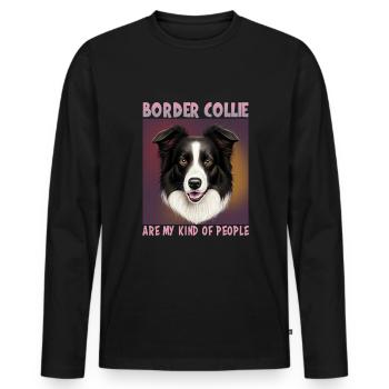 Dog Saying Border Collie Design - Men's Premium Organic Long Sleeve Shirt - black - Front - Nico (187cm)