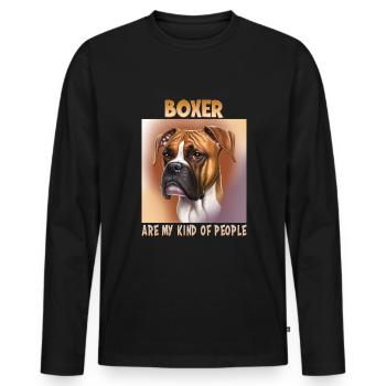 Dog Saying Boxer Design for Dog Lovers - Men's Premium Organic Long Sleeve Shirt - black - Front - Nico (187cm)