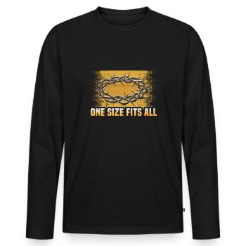 Citations chrétiennes Dessins pour les chrétiens croyants - T-shirt manches longues Premium bio Homme - noir - Devant - Nico (187cm)
