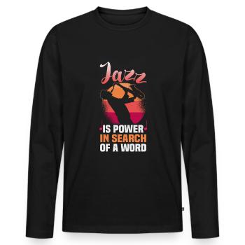 Jazz Musik Orchester Musiker - Männer Premium Bio Langarmshirt - Schwarz - Vorne - Nico (187cm)
