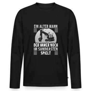 Kranführer Design für Baggerfahrer und Bauarbeiter - Männer Premium Bio Langarmshirt - Schwarz - Vorne - Nico (187cm)