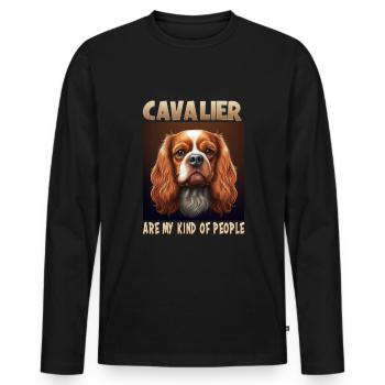 Dog saying Cavalier Spaniel for dog lovers - Men's Premium Organic Long Sleeve Shirt - black - Front - Nico (187cm)