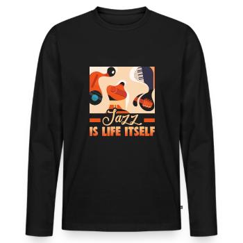 Jazz Musik Orchester Musiker - Männer Premium Bio Langarmshirt - Schwarz - Vorne - Nico (187cm)